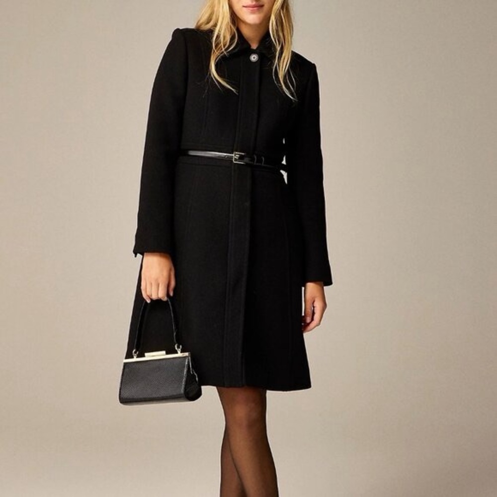 JCREW New Lady Day Topcoat in Italian double-cloth wool blend Coat 00 Black